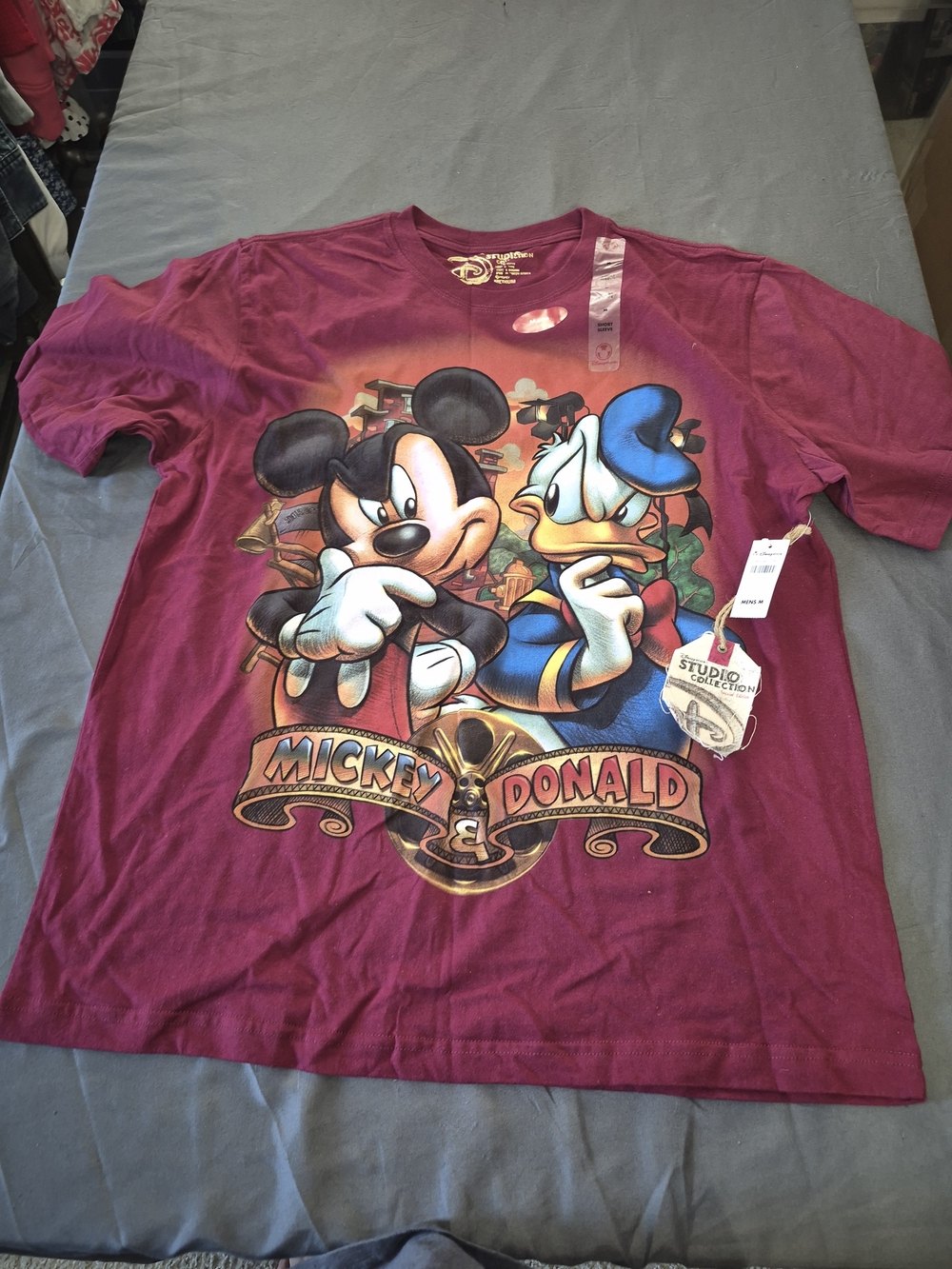 Disney Mickey & Donald Graphic Tee - Maroon and Blue